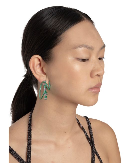 Lavani Jewels Green Motoko Triple Hoops