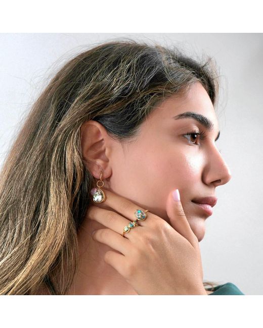 Harfi Blue Statement Opal Gemstone Vermeil Ring