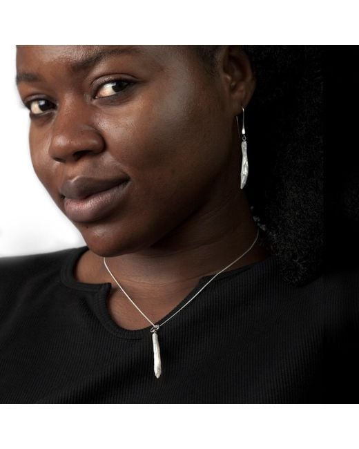 The Jewellery Store London Metallic Thin Biwa Pearl Necklace