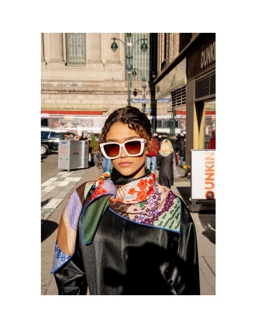 Jessie Zhao New York Green Rose Double Sided Wool Silk Scarf Of Floral Mountain