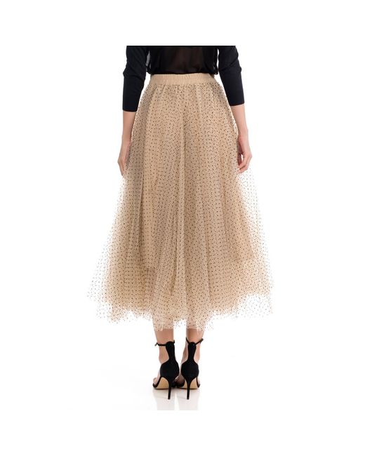 Tantra Spain Sl Brown Neutrals Tulle Skirt With Polka Dots And Elastic Waistband