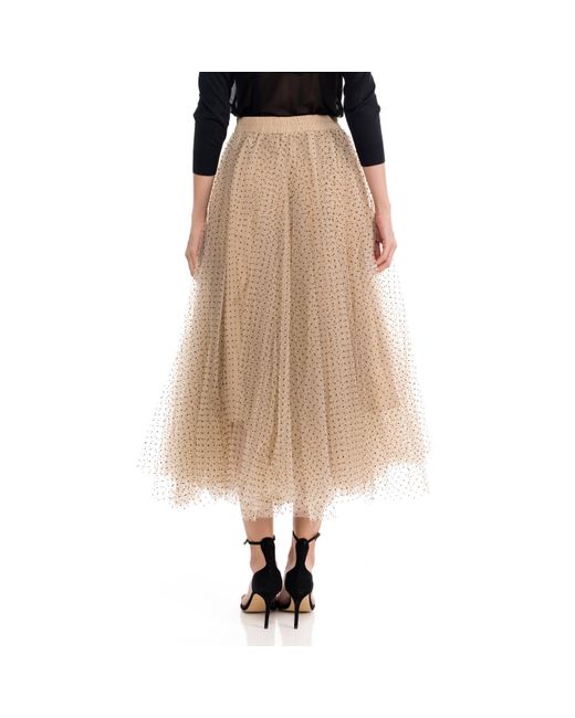 Tantra Spain Sl Brown Neutrals Tulle Skirt With Polka Dots And Elastic Waistband