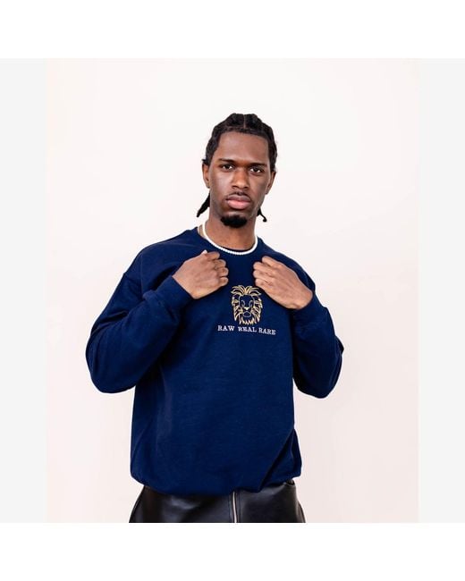 Nooltrends Blue Lion Embroidered Sweatshirt for men