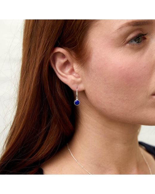 Auree Jewellery Blue Barcelona September Lapis Lazuli Birthstone Hook Earrings