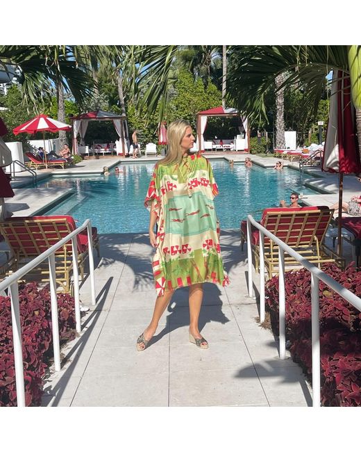BANNIERE Green Poolside Kaftan