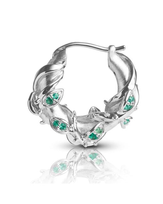 Kasun Metallic Enchanted Emerald Forest Hoop Earring