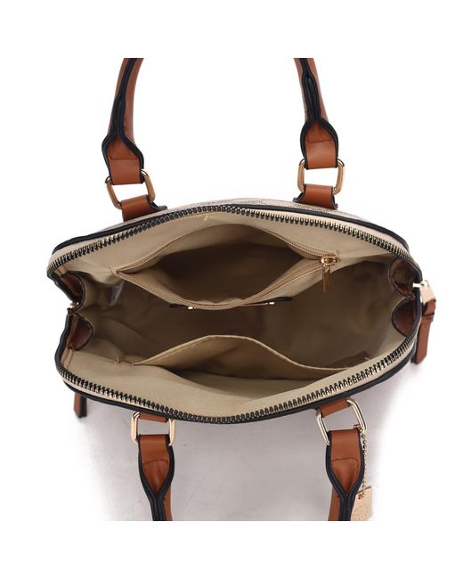 Mkf Collection - J'omor Red Marjorie Circular Print Satchel Bag