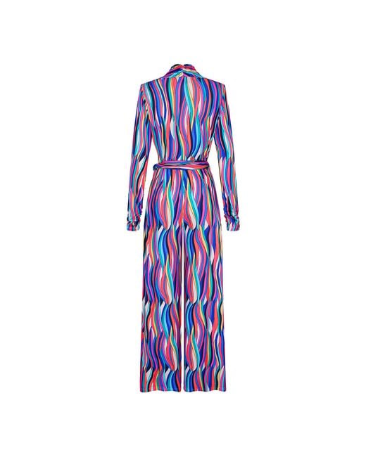 Beatrice von Tresckow Blue Abstract Wide Leg Jumpsuit