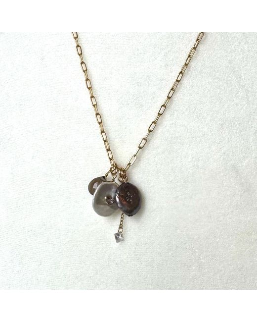 Rare Matters Jewelry Metallic Radiance Charm Coin Pearl Necklace