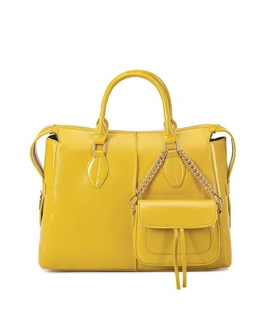 Mkf Collection - J'omor Yellow Yareli Tote Bag With Mini Bag- 2-Piece Set