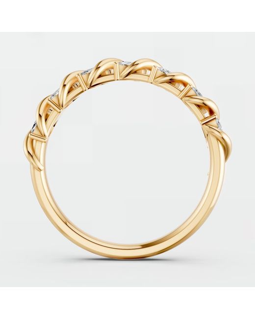 Aya Fine Jewelry Metallic Marquise Lab-Grown Diamond Twisted Rope Band Ring