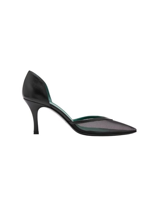 Florrie Black Cate D'Orsay Mesh & Leather 75Mm Pump