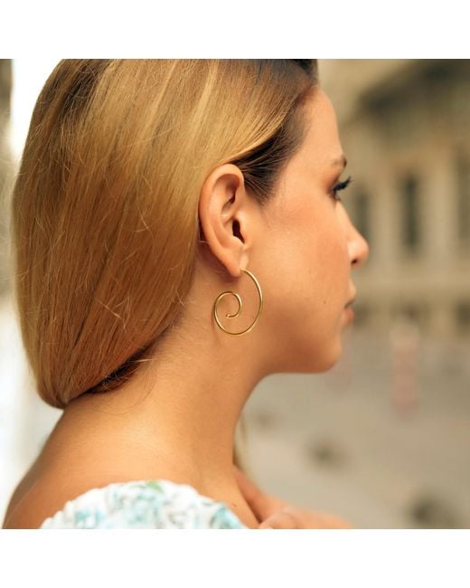 Spero London Metallic Spiral Sterling Stud Earrings
