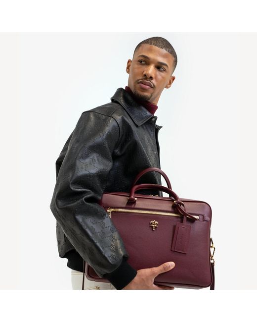PLACE OF ELMS Purple Classic Cabernet Gentlemen Briefcase for men