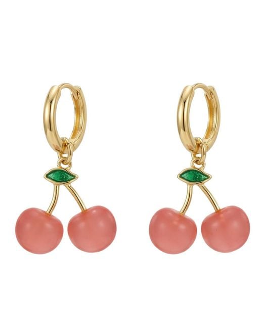 seree Red Harvest Agate Charm Earrings