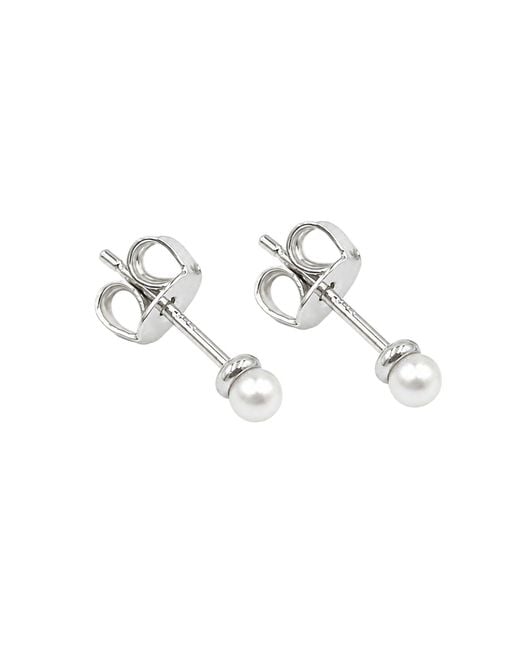 Cier Metallic Pearl Stud Earrings