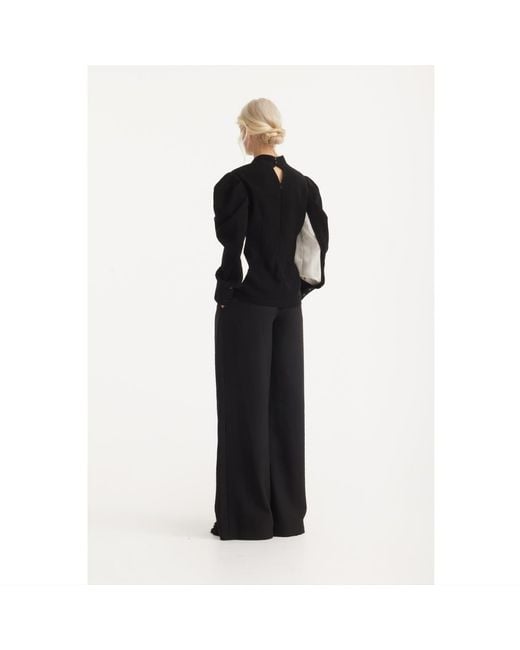 Julia Allert Black Party Minimalist Long Sleeve Top