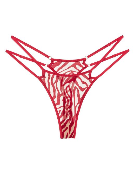 Perilla Lingerie Red Kylie Straps Thong