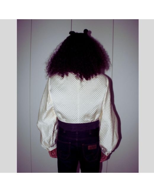 Couture to Your Door Blue Neutrals Ivory Waffle Upcycled Bomber Jacket