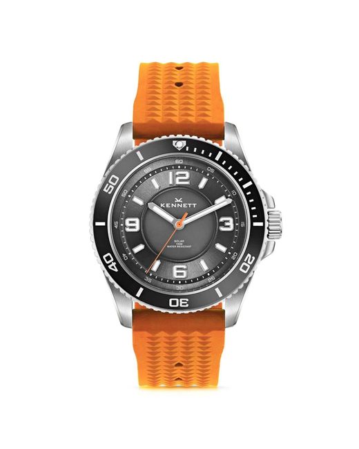 Kennett Watches & Accessories Orange Kennett Solaxplorer Watch With Fkm Rubber Strap for men
