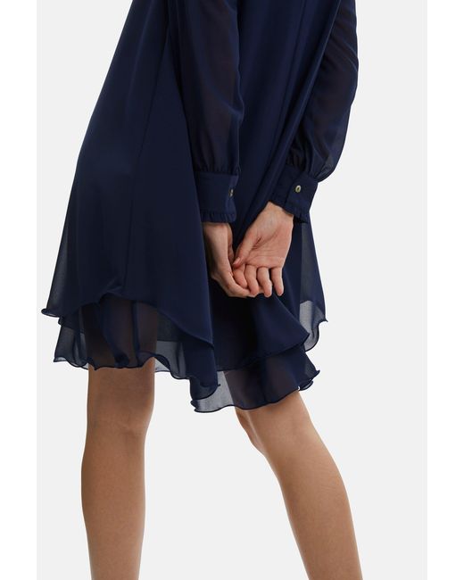 James Lakeland Blue Long Sleeve Wave Hem Dress