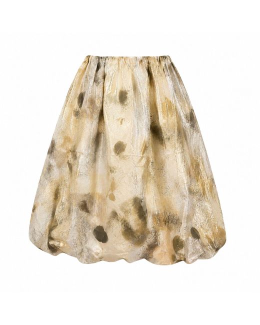 Miro Misljen Natural Hand-Painted Skirt Balloon Dress