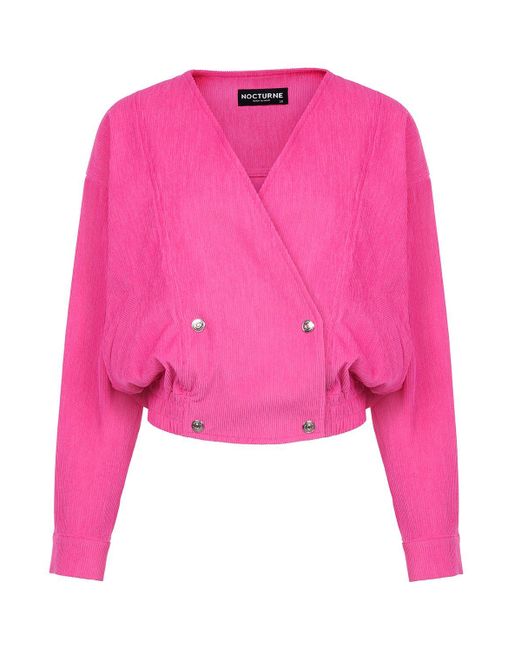 Nocturne Pink Surplice Corduroy Jacket