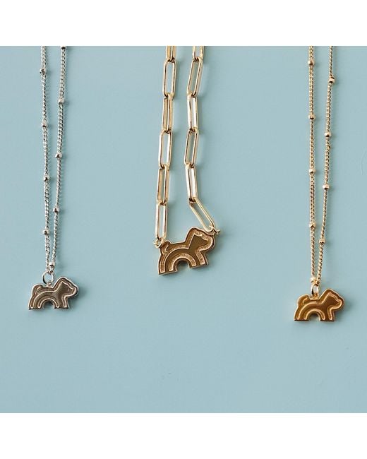 Cloud Haven Metallic Paperclip Chain Logo Necklace