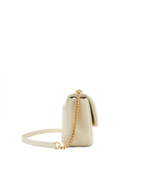 Orange Cube Natural Square Stitch Flap Bag