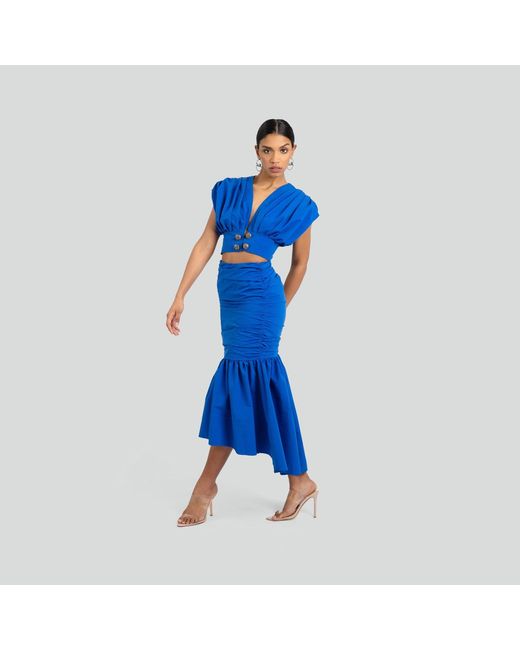 Maui X Lolita Blue Rosalie Ruched Bubble Top