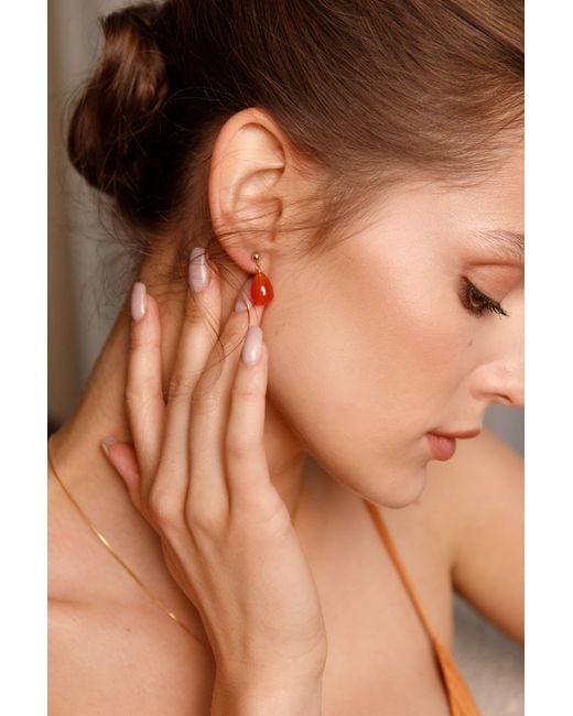 Katy Faye Orange August Sardonyx Earrings