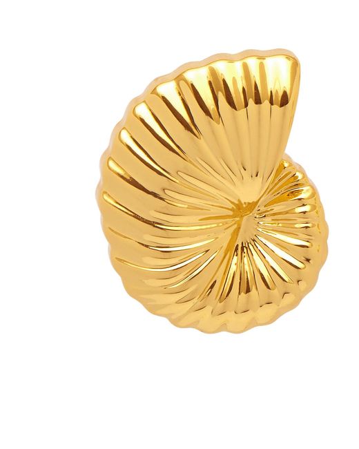 Potoska Metallic Moro Midi Shell Stud Earrings