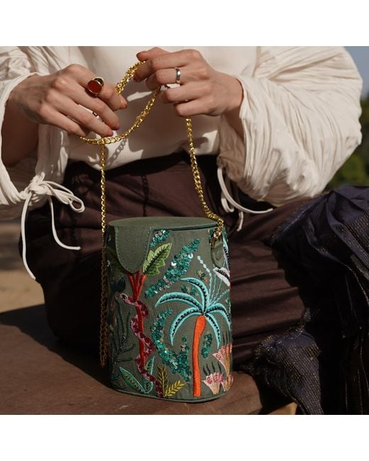 Simitri Green Oasis Bucket Bag