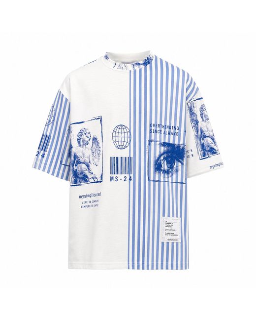 mysimplicated Blue Overthinking Ms Oversized T-Shirt W