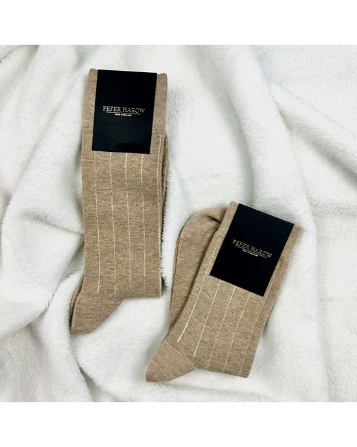 Peper Harow - Made in England Gray Neutrals Indulgent Cashmere Socks for men