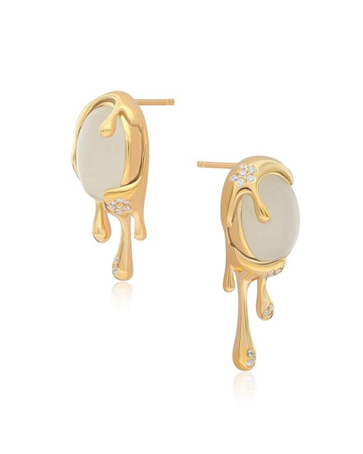 Preeti Sandhu Metallic Neutrals Selena Moonstone Organic Earrings