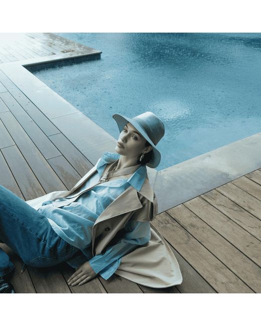DORIA 1905 Green Waterproof Fabric Wide Brim Drop Hat