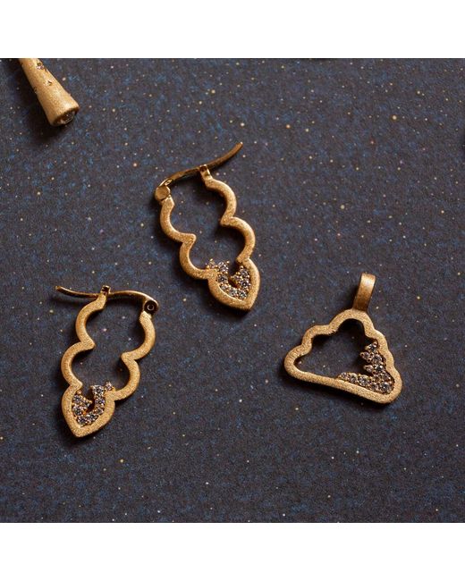 Claire Hill Designs Metallic Sparkly Cloud Hoop Earrings