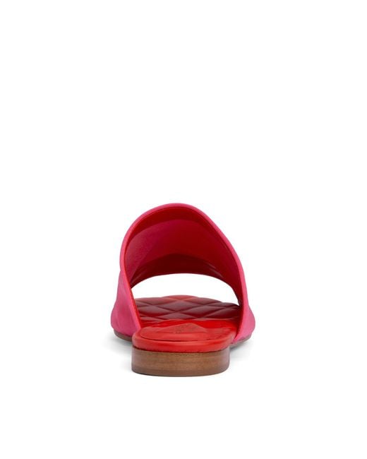 Beautiisoles by Robyn Shreiber Made in Italy Pink April Hot & Flat Slide Sandal Dressy Stretch Satin For Pool Or Day & Dressy Night