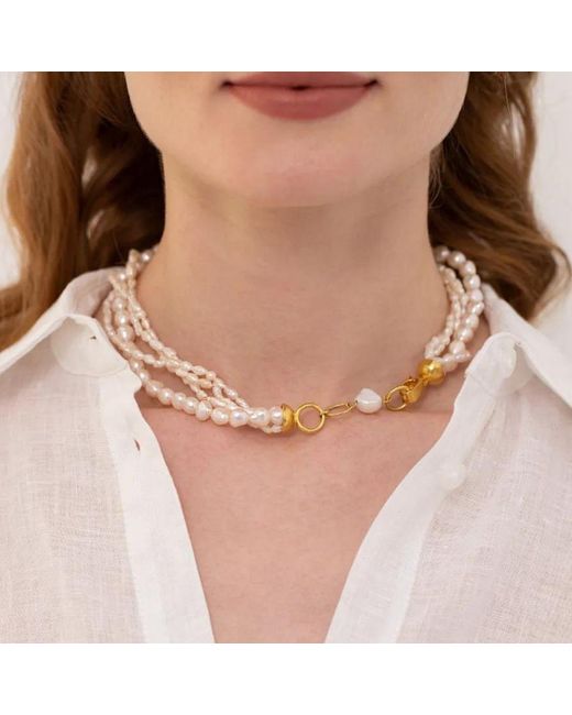 LINYA JEWELLERY Metallic Bera Ocean Pearl Necklace