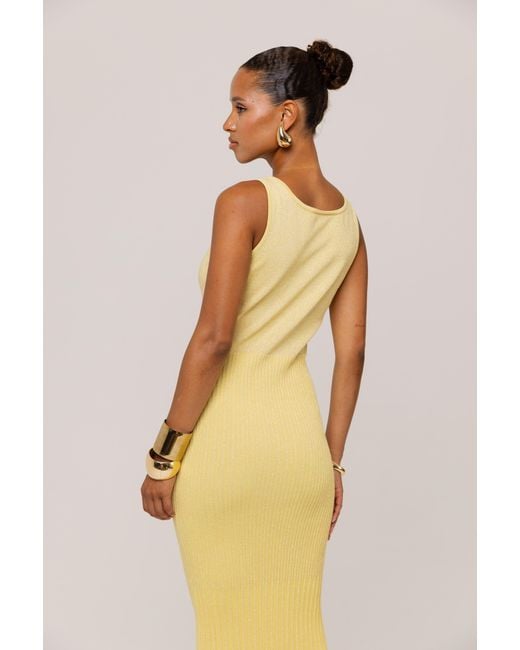 Andreeva Yellow Butter Metallic Knit Dress