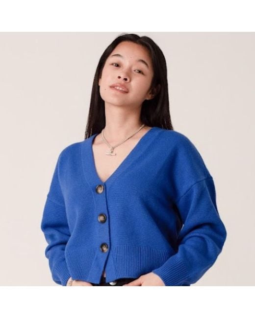 Porridge Knitwear Blue Cashmere Lucy Cardigan
