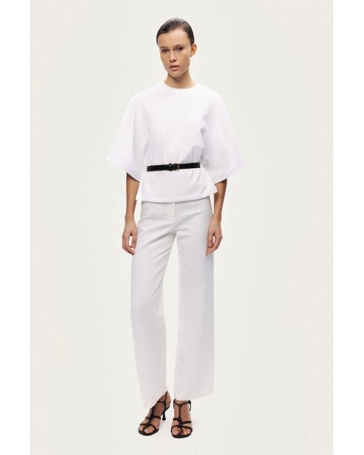 Nocturne White Belted Oversized T-Shirt
