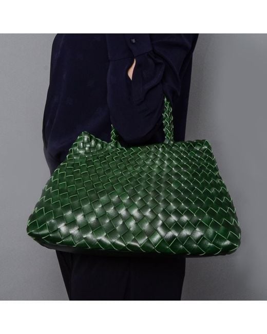 Rimini Green Hand Woven Tote 'Adelina'