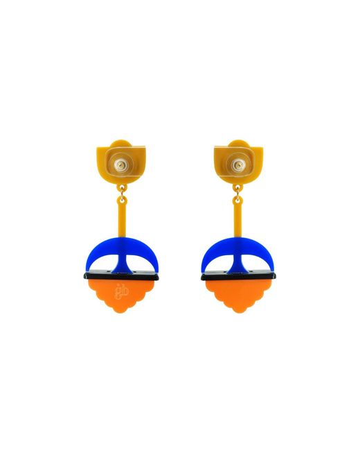 Gissa Bicalho Blue Handmade Acrylic Earring Filianto Topaz