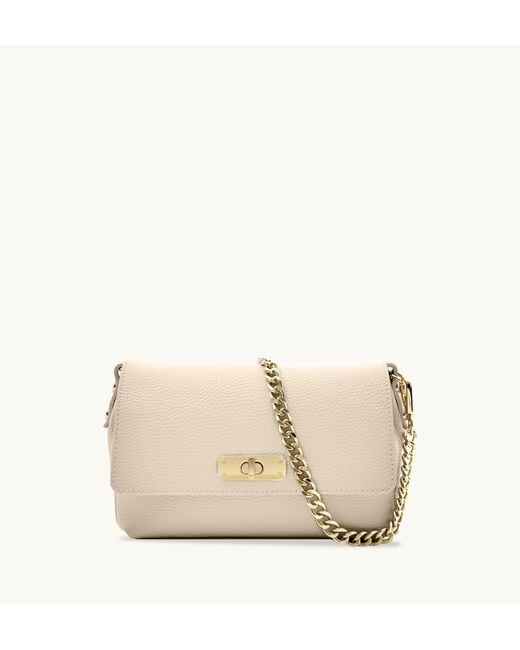 Apatchy London Natural Neutrals The Maisie Midi Stone Leather Bag