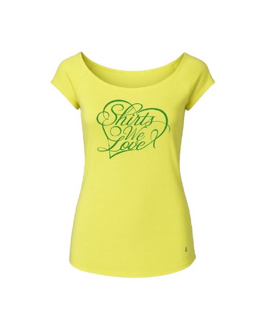 Conquista Yellow Bright Graphic Tee With “Shirts We Love” Print