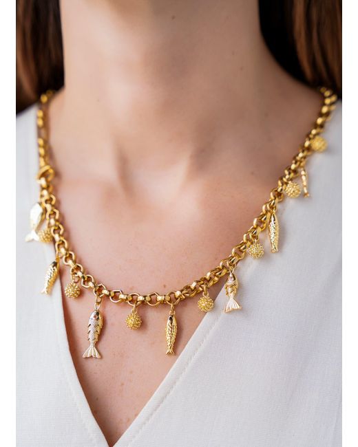 Loni Paul Jewelry Metallic Fish Charm Convertible Necklace