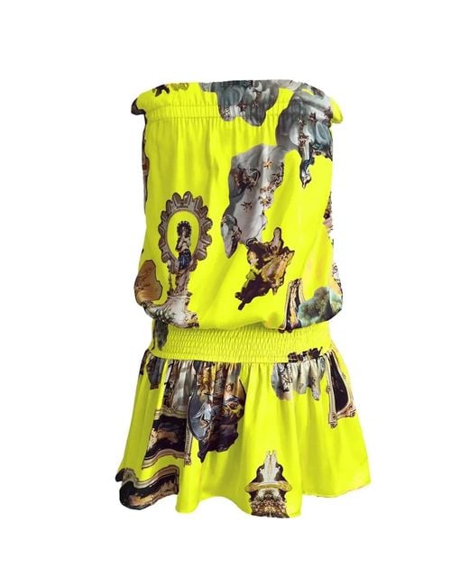 Maxjenny Yellow Beach Mini Dress