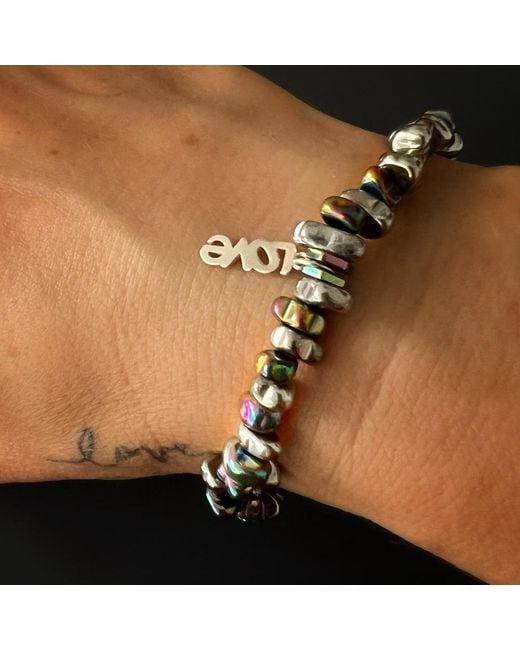 Ebru Jewelry Blue Hematite Love Bracelet